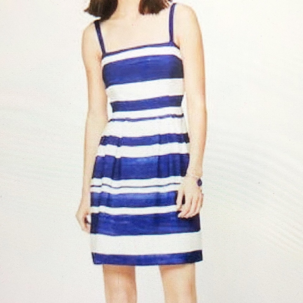NWT- Ann Taylor aloft Blue & white striped Dress - Picture 1 of 7
